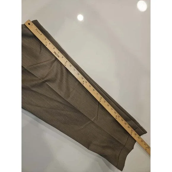 Canali Proposta Pants Mens 36/52 Tan Wool Pleated Dress Trousers Made Italy - Picture 8 of 11